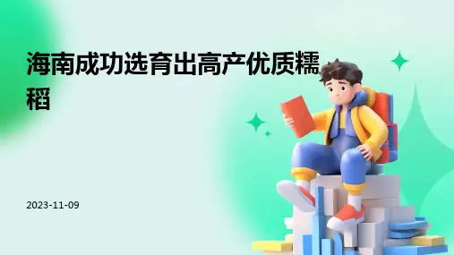 海南成功选育出高产优质糯稻