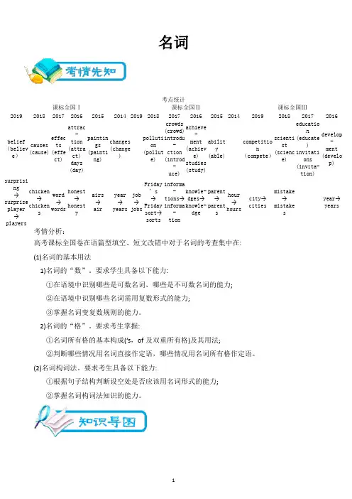 01 名词精讲-2020年高考英语语法突破(精讲+课件+真题)