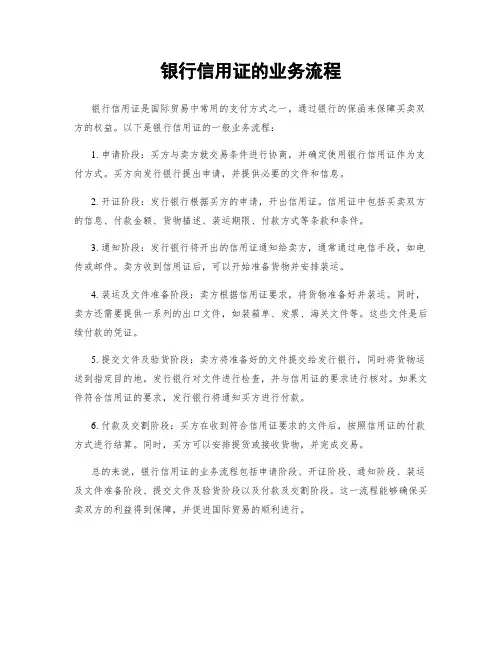 银行信用证的业务流程