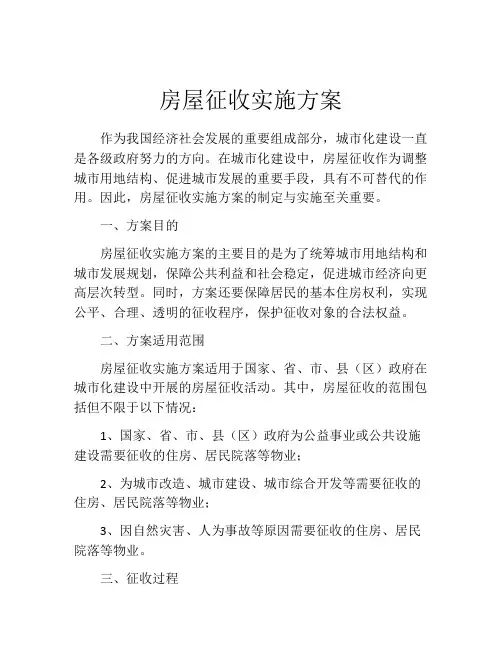 房屋征收实施方案