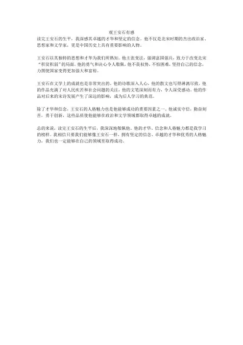 观王安石有感