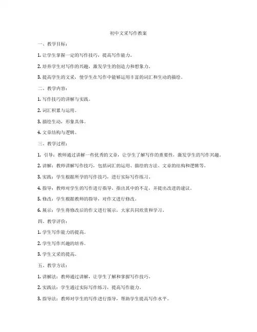 初中文采写作教案