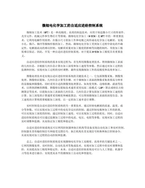 微细电化学加工的自适应进给控制系统