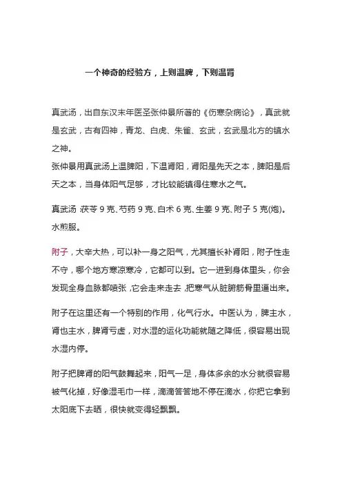 老中医：一个神奇的经验方,上则温脾,下则温肾
