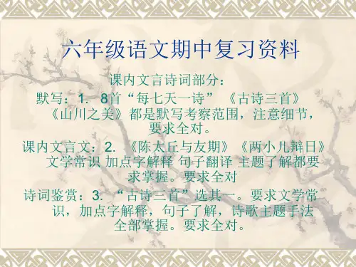 六年级语文期中复习省名师优质课赛课获奖课件市赛课一等奖课件