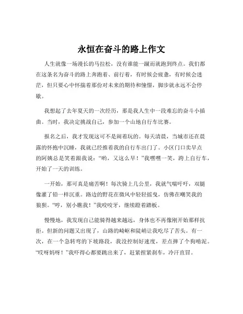 永恒在奋斗的路上作文