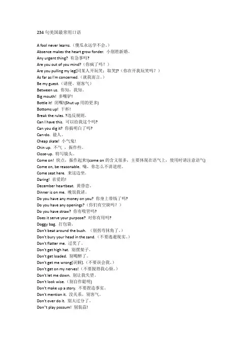 234句美国最常用口语
