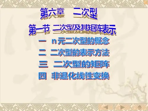线性代数 二次型及其矩阵表示