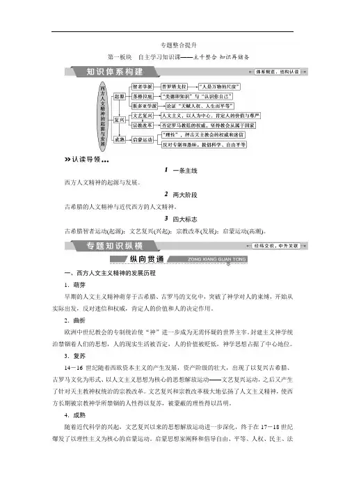 2018版高考历史全国一轮复习教师配套文稿：专题十四专