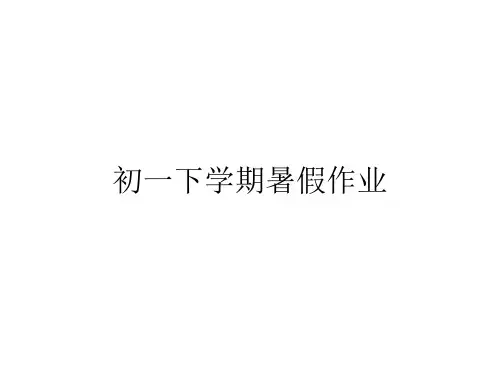 初一下学期假期作业