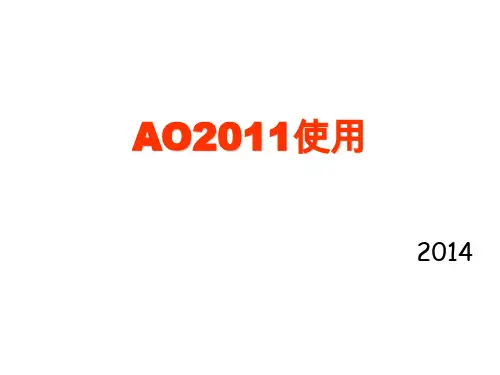 AO2011系统操作演示