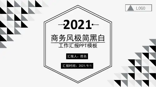 商务风极简黑白--时尚个性工作汇报PPT模板