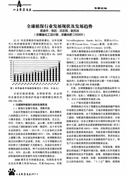 全球植保行业发展现状及发展趋势