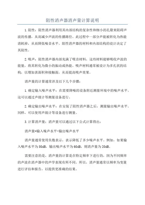 阻性消声器消声量计算说明