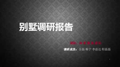 别墅调研报告(课堂PPT)