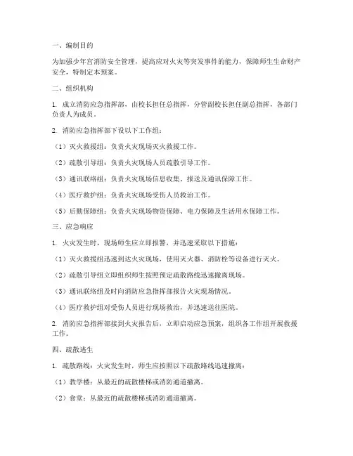 少年宫消防应急预案