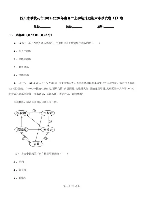 四川省攀枝花市2019-2020年度高二上学期地理期末考试试卷(I)卷