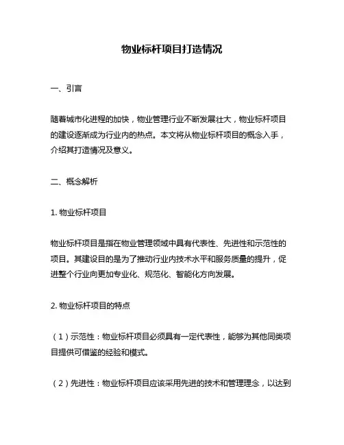 物业标杆项目打造情况