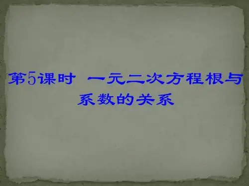 数学九年级上北师大版2.5一元二次方程的根与系数关系