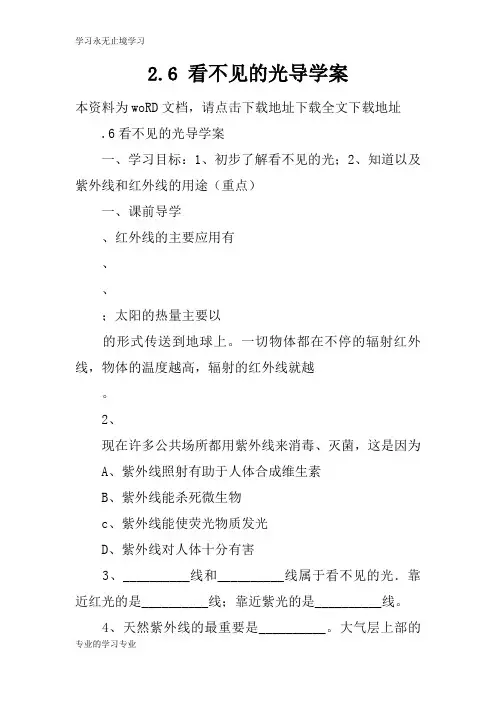 2.6 看不见的光导学习型教学案