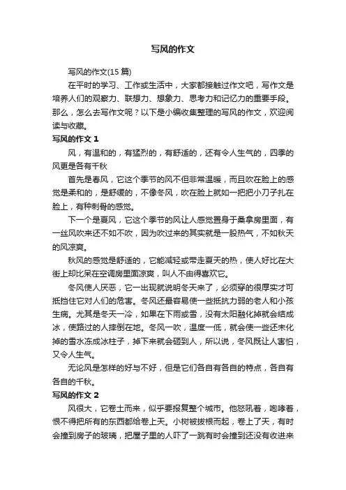 写风的作文（15篇）