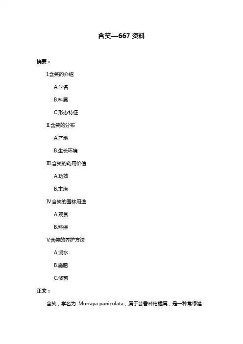 含笑—667资料