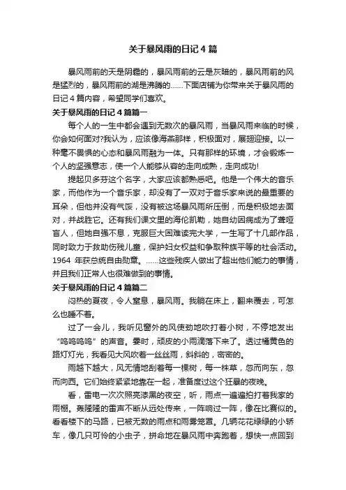关于暴风雨的日记4篇