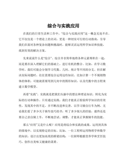 综合与实践应用