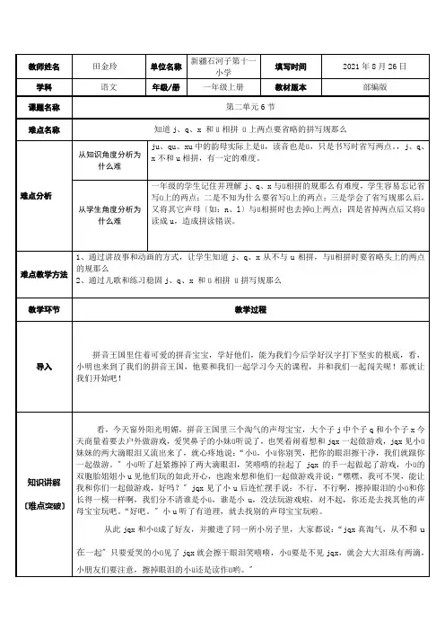 jqx与ü相拼规则