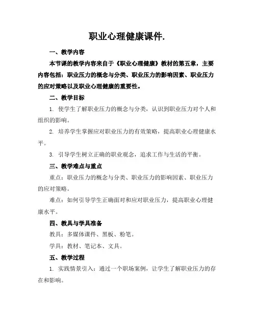 职业心理健康课件.