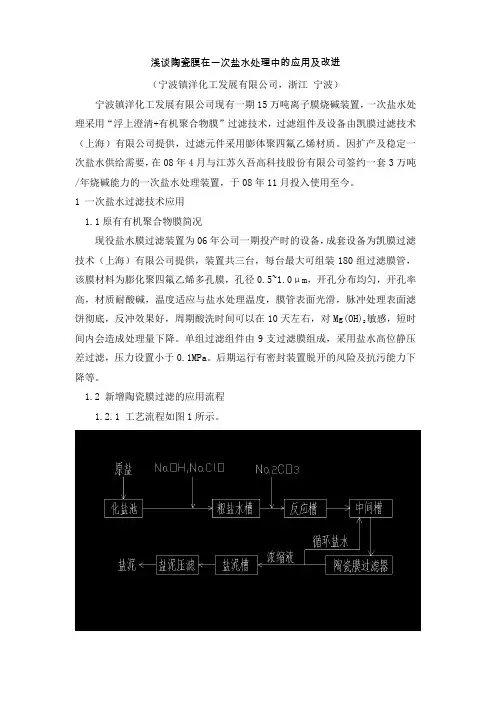 浅谈陶瓷膜在一次盐水处理中的应用及改进