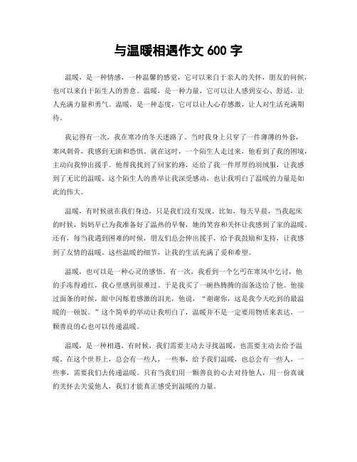 与温暖相遇作文600字