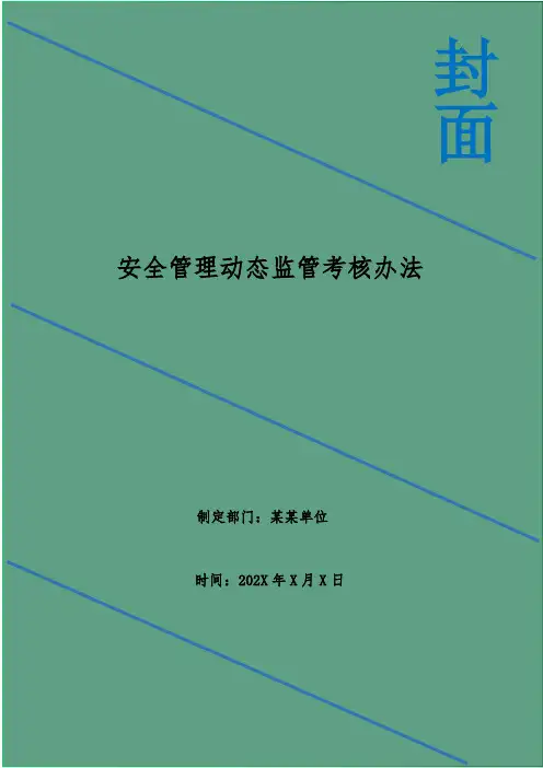 安全管理动态监管考核办法