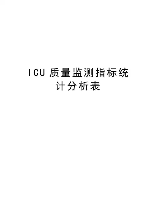 ICU质量监测指标统计分析表电子教案