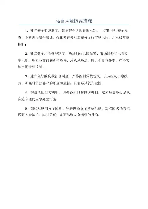 运营风险防范措施