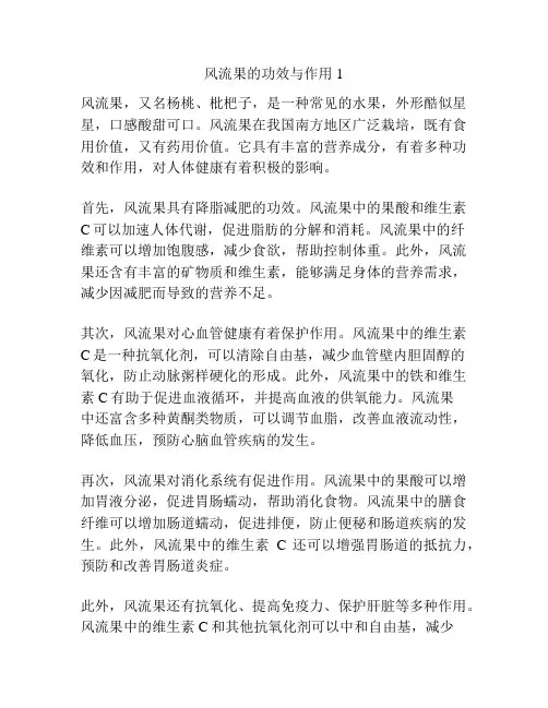 风流果的功效与作用1
