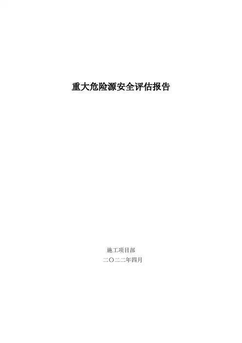 重大危险源安全评估报告