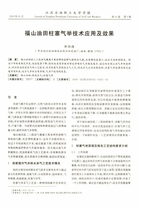 福山油田柱塞气举技术应用及效果