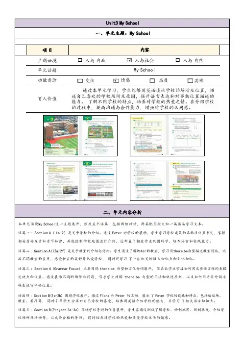【教案】Unit3+单元整体教学设计人教版英语七年级上册
