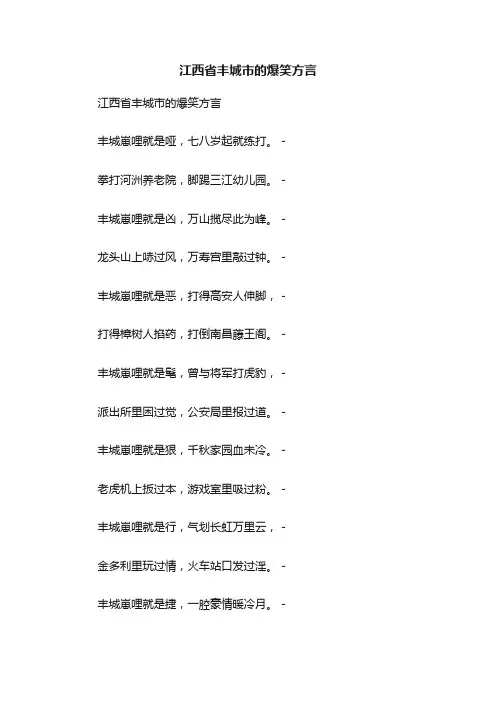 江西省丰城市的爆笑方言