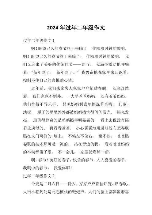 2024年过年二年级作文
