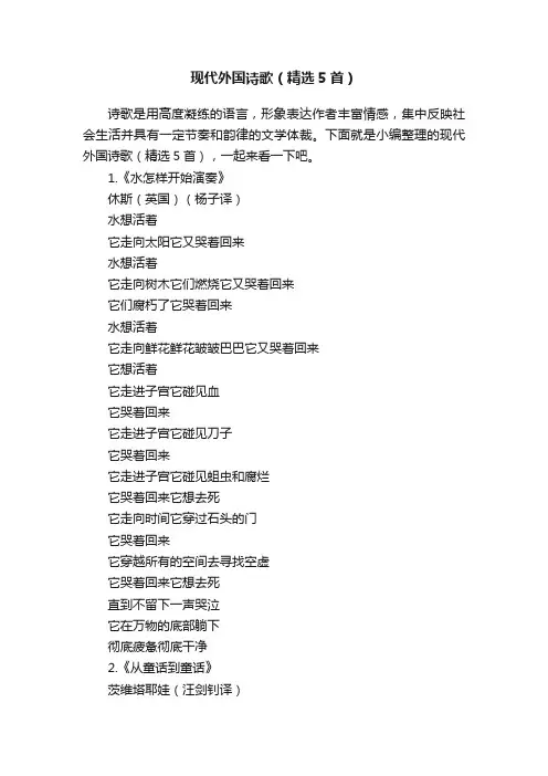 现代外国诗歌（精选5首）