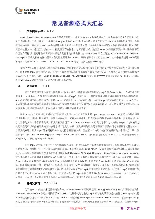 常见音频格式