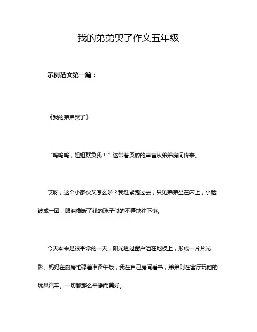 我的弟弟哭了作文五年级