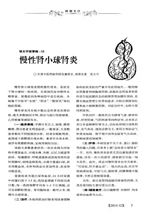 张大宁谈肾病-12  慢性肾小球肾炎