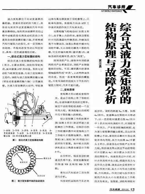 综合式液力变矩器的结构原理与故障分析