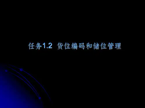 1.2货位编码和储位管理