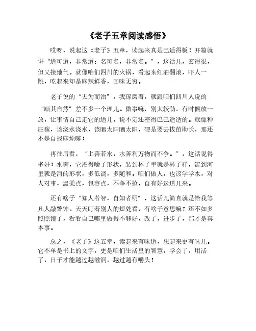 老子五章读后感