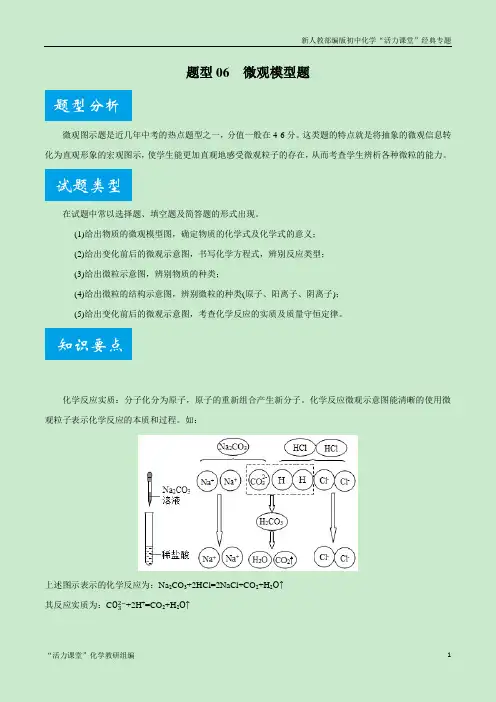 题型06 微观模型题-2021年中考化学专题复习之三轮题型巧突破(解析版)