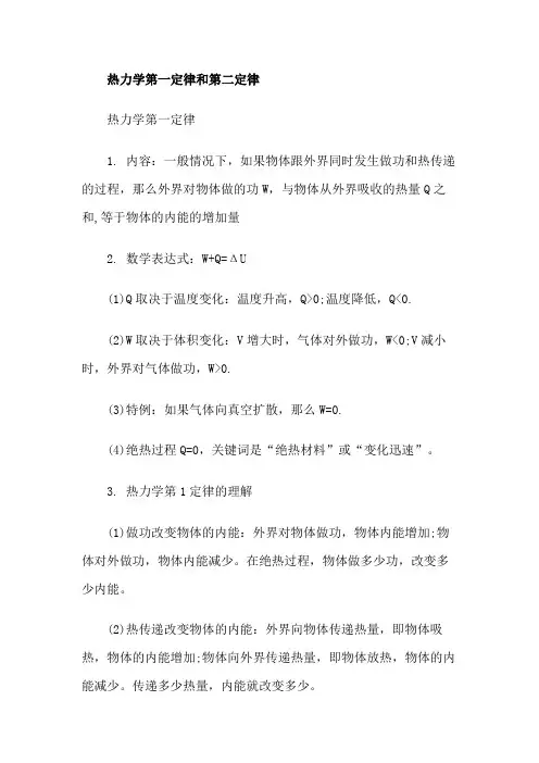 热力学第一定律和第二定律